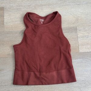 YPB Ribbed Racerback Tank Top in Rust